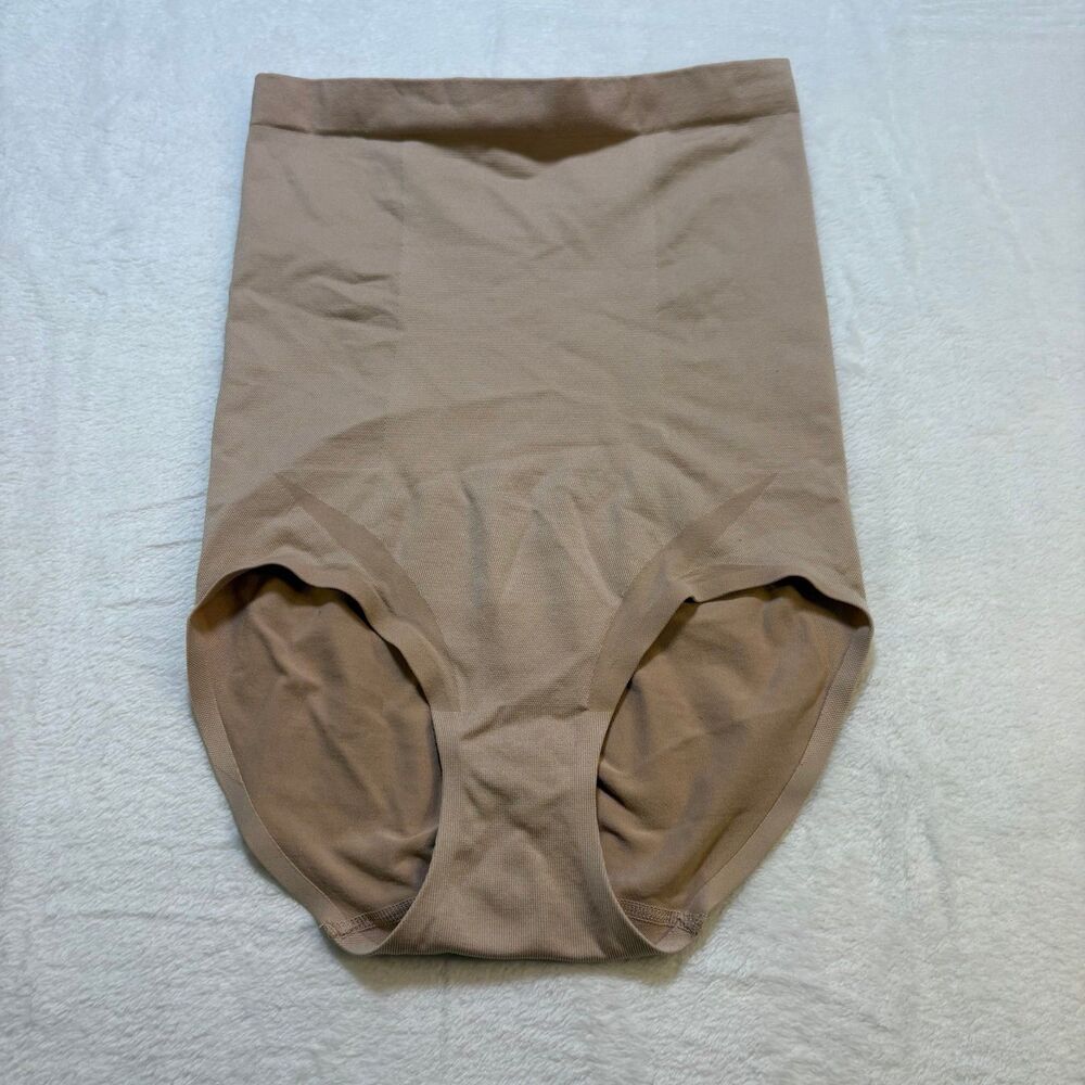 Jockey Shapewear Shorts Womens Large Seamless High Waist Tummy Control Nude